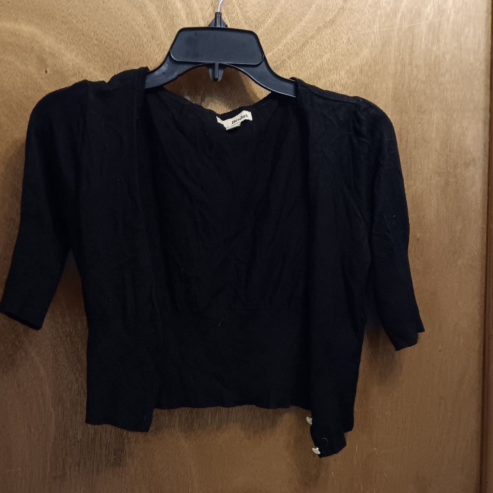Beulah Midnight Black Knit Small CardiganTop